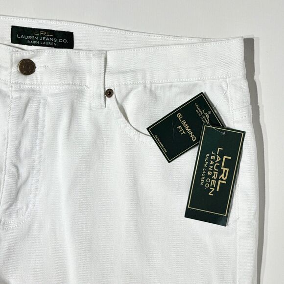 NWT $89.50 Lauren Ralph Lauren White Classic Straight Stretch Jeans Women Sz. 14 - Picture 9 of 16